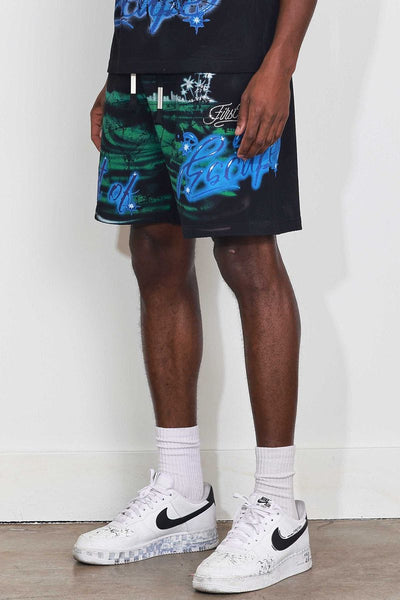 First Row - Art Of Escape Wave Shorts (Black)
