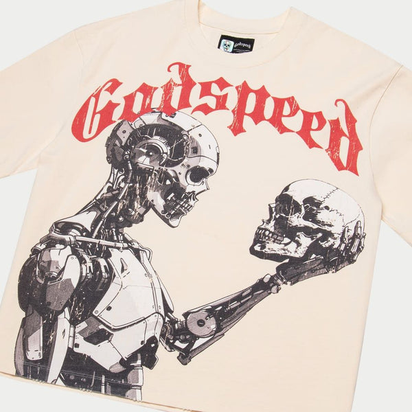 Godspeed - Mankind Vs Ai III Tee (Bone/Red)