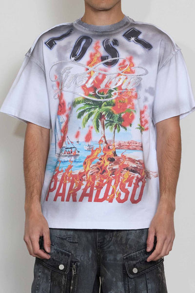 First Row - Lost Paradiso Electric Shock Skull Tee (White)