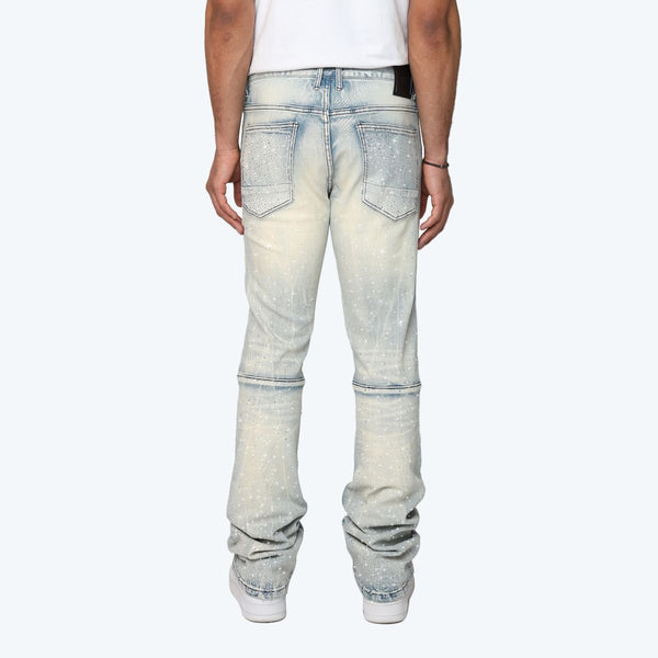 Smoke Rise - All Rhinestone Stacked Jean (Agnes Blue)