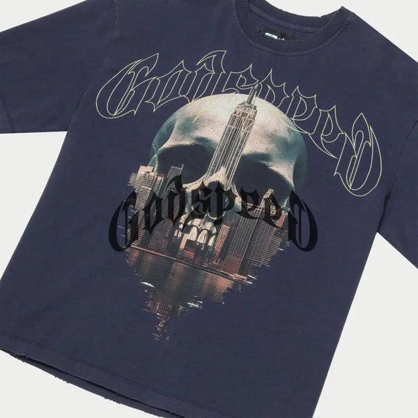 GODSPEED - Skyline Tee (Navy Wash)