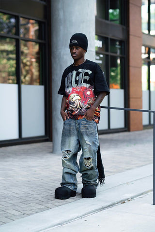 Mixed Emotions - Octopus Rhinestone Tee (Black)