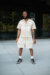 Mixed Emotions - Signature Button Up Tee (Cream)