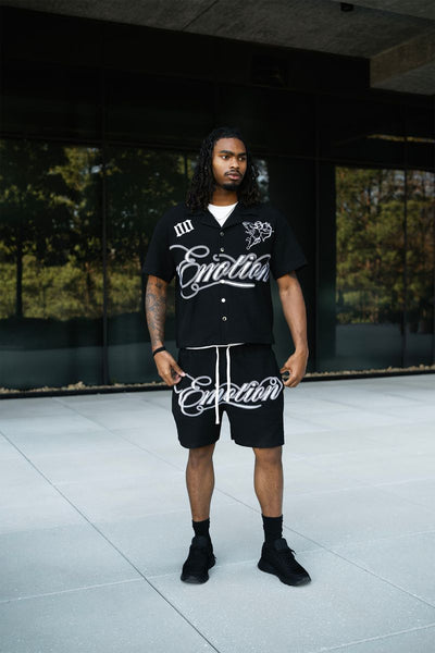 Mixed Emotions - Signature Button Up Tee (Black)