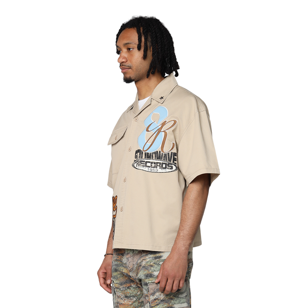 Smoke Rise - Wild Woven Button Down Shirt (SAFARI)