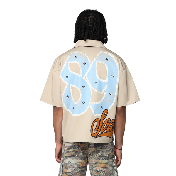 Smoke Rise - Wild Woven Button Down Shirt (SAFARI)