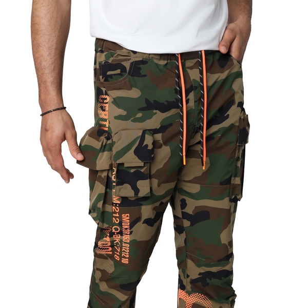 Smoke Rise - Multi Cargo Windbreaker Pant (Wood Camo)