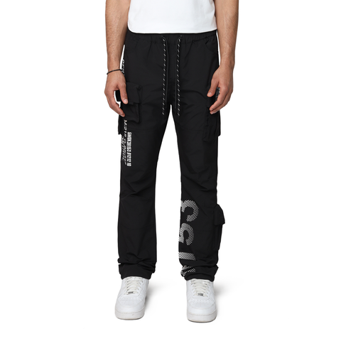 Smoke Rise - Multi Cargo Windbreaker Pant (Black)