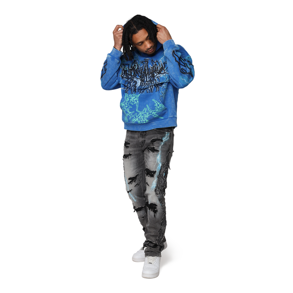 Smoke Rise - Paradise Fleece 2Fer Hoodie (Nautical Blue)