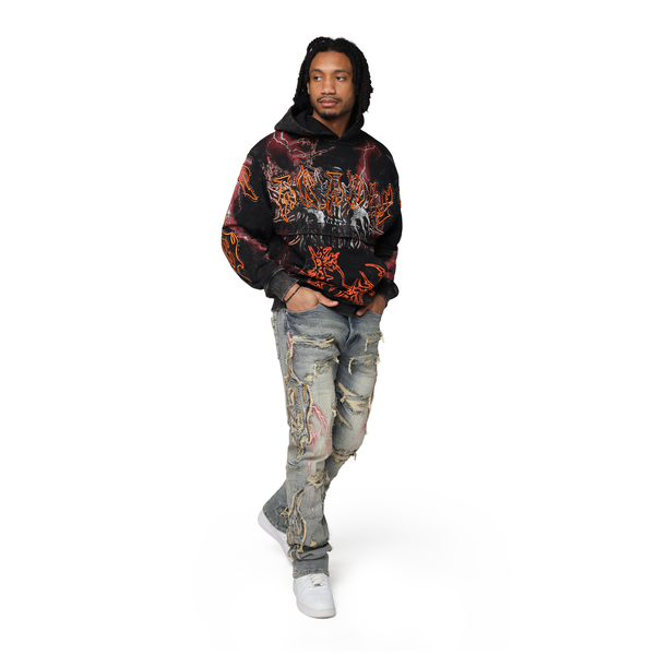 Smoke Rise - Paradise Fleece 2Fer Hoodie (Black)