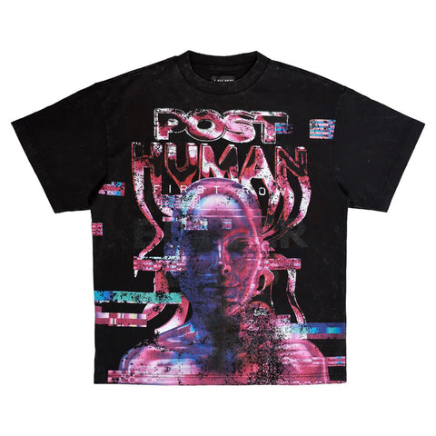 First Row - Post Human Connected Washed Tee (Black)