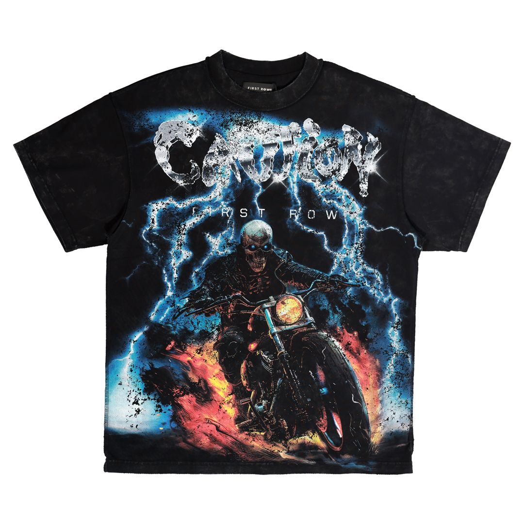 First Row - Caution Not So Quiet Ghost Rider Tee (Black)