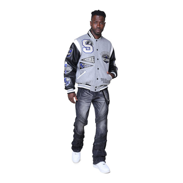 Smoke Rise - Luxe Legacy Wool Varsity Jacket (Heather Grey)