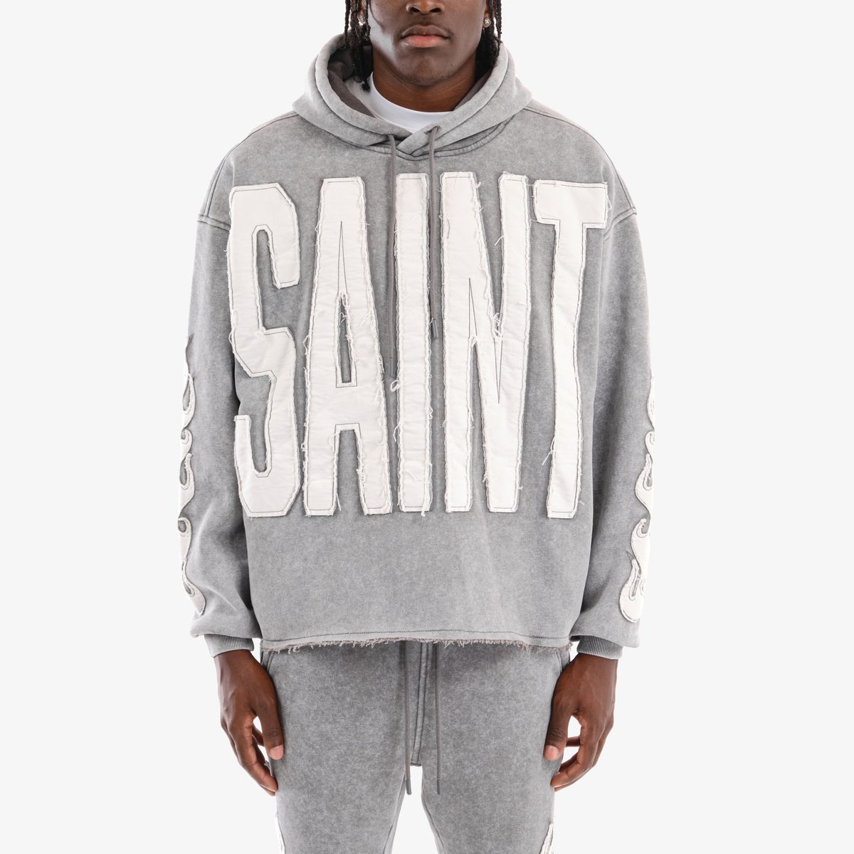Copper Rivet - Saint Crop Hoodie (Grey)