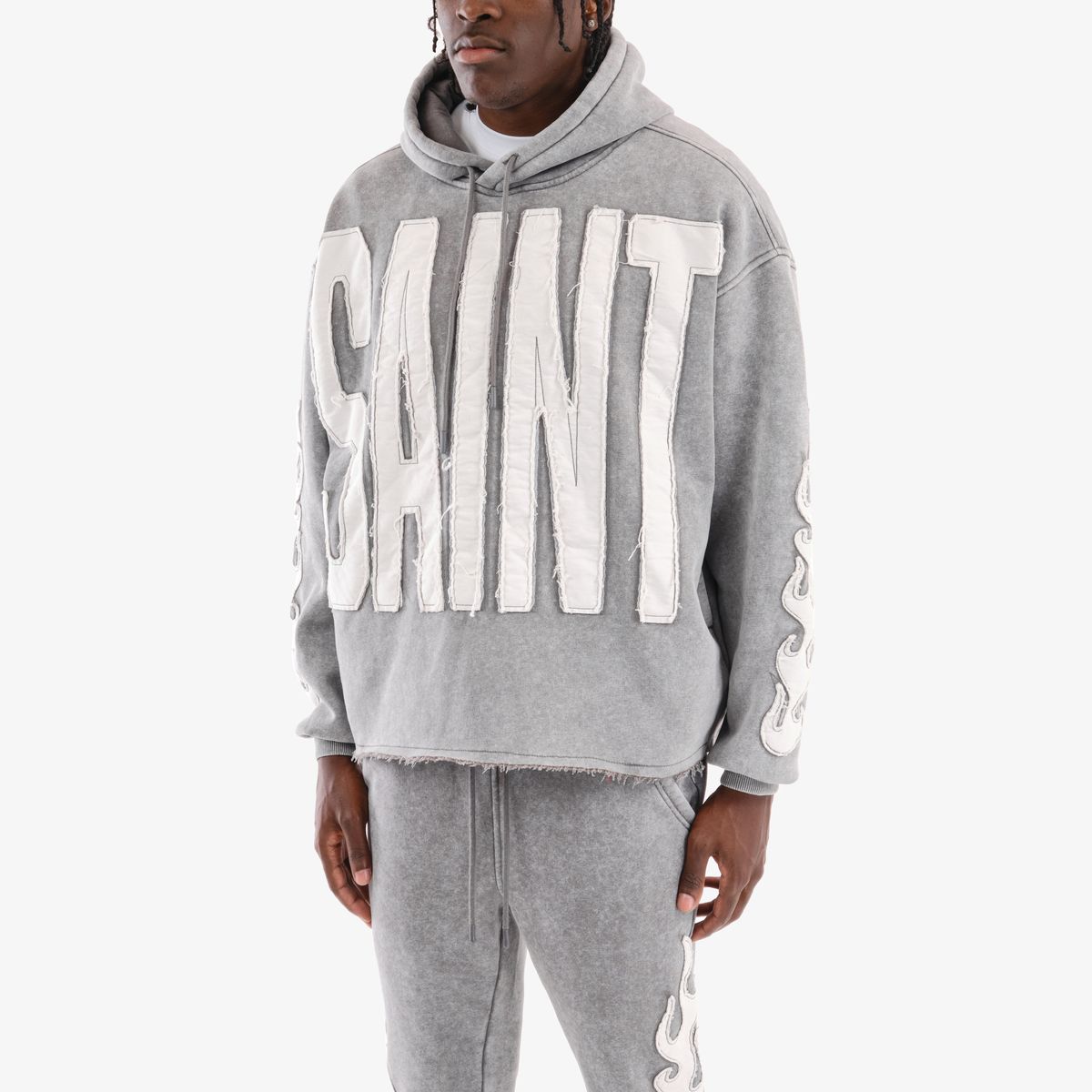 Copper Rivet - Saint Crop Hoodie (Grey) – OCTANE