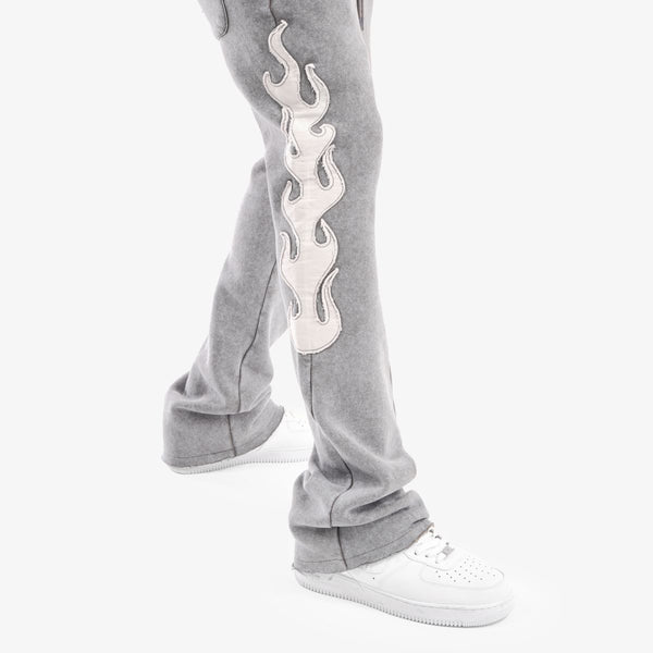 Copper Rivet - Flame Stack Pants (Grey)