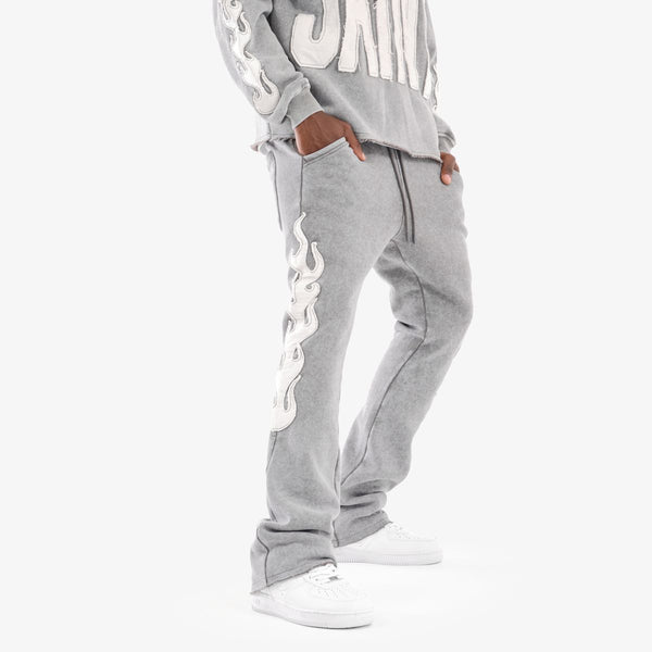 Copper Rivet - Flame Stack Pants (Grey)