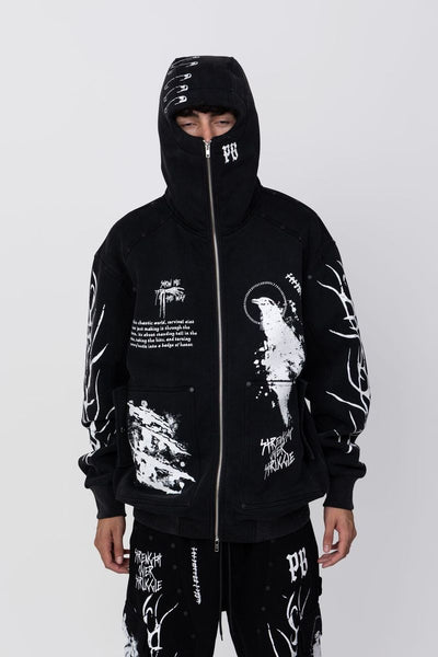 Point Blank - Night Ninja Hoodie Zip Up Jacket (Black)