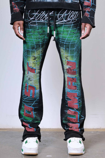 First Row - Post Human Matrix Flare Sweatpants (Black)