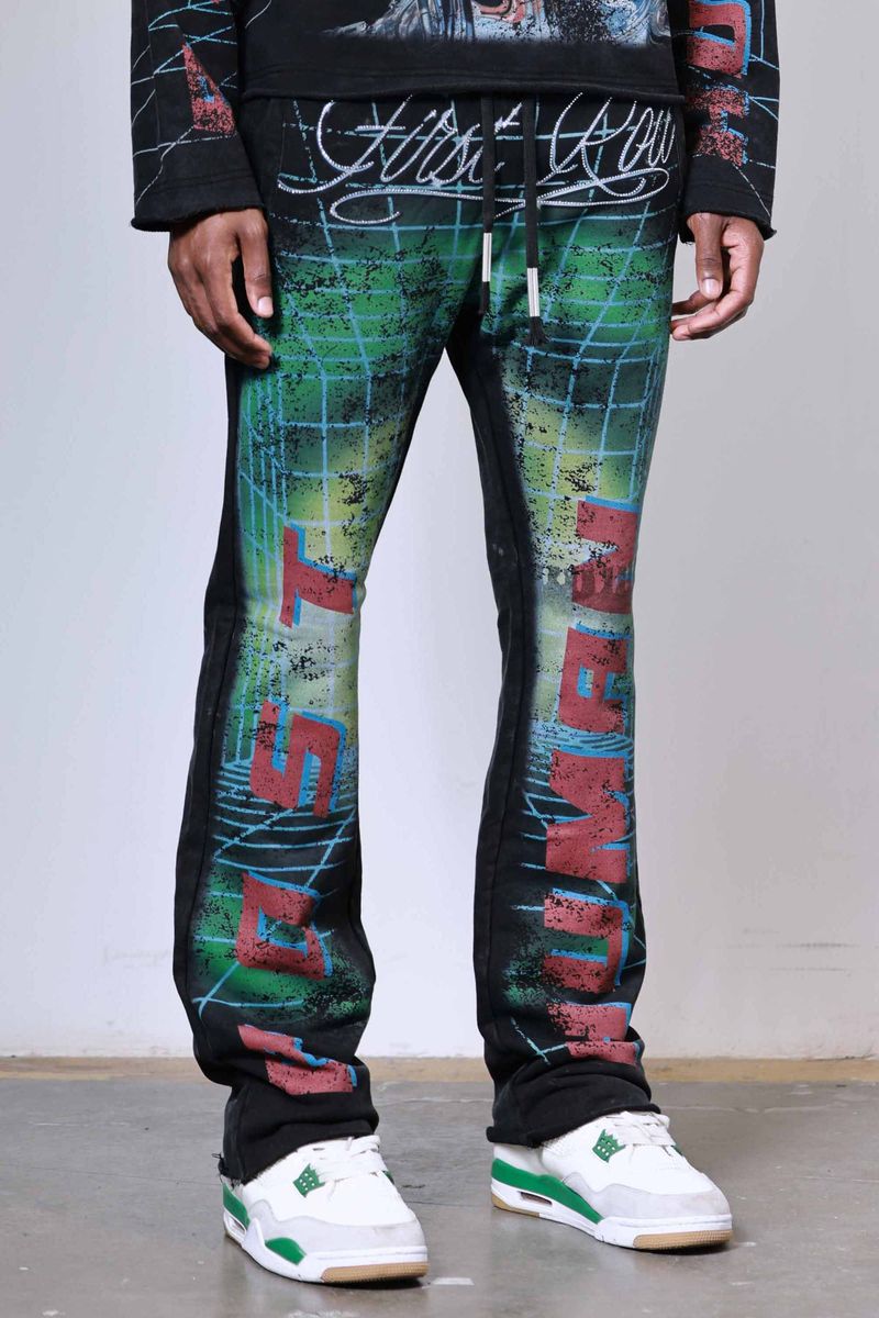 First Row - Post Human Matrix Flare Sweatpants (Black)