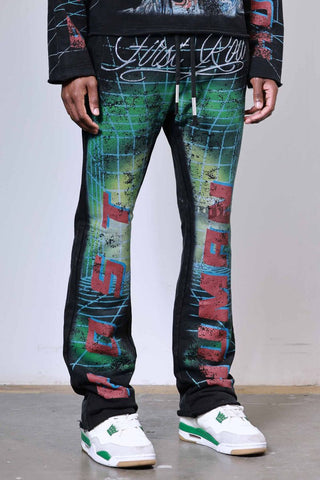 First Row - Post Human Matrix Flare Sweatpants (Black)