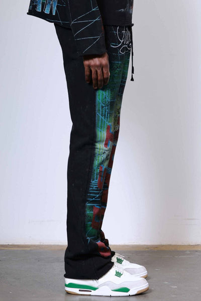 First Row - Post Human Matrix Flare Sweatpants (Black)