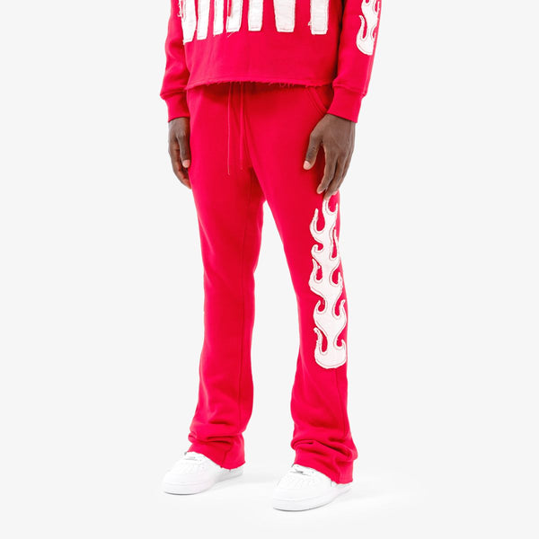 Copper Rivet - Flame Stack Pants (Red)