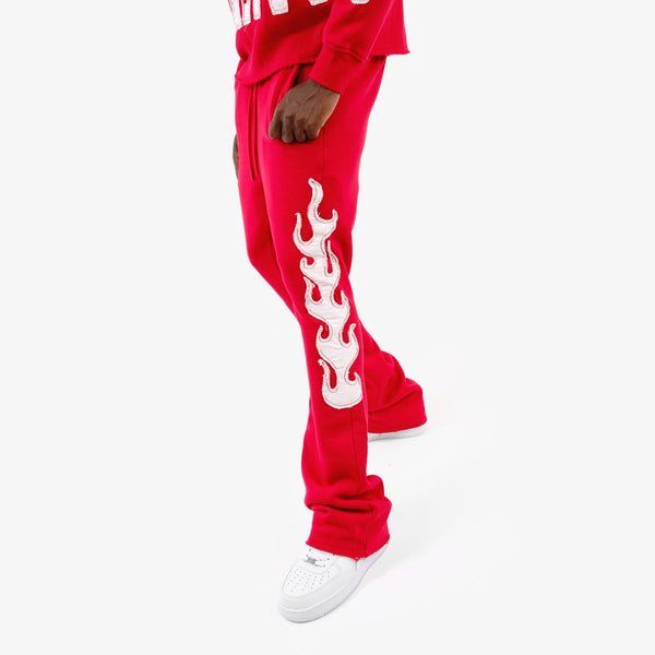 Copper Rivet - Flame Stack Pants (Red)