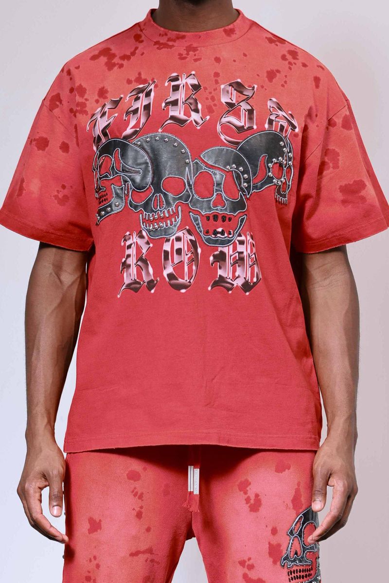 First Row - Wake Up and Be Fierce Applique Tee (Red)