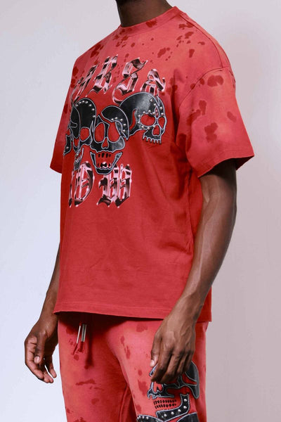First Row - Wake Up and Be Fierce Applique Tee (Red)