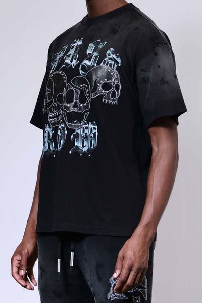 First Row - Wake Up and Be Fierce Applique Tee (Black)