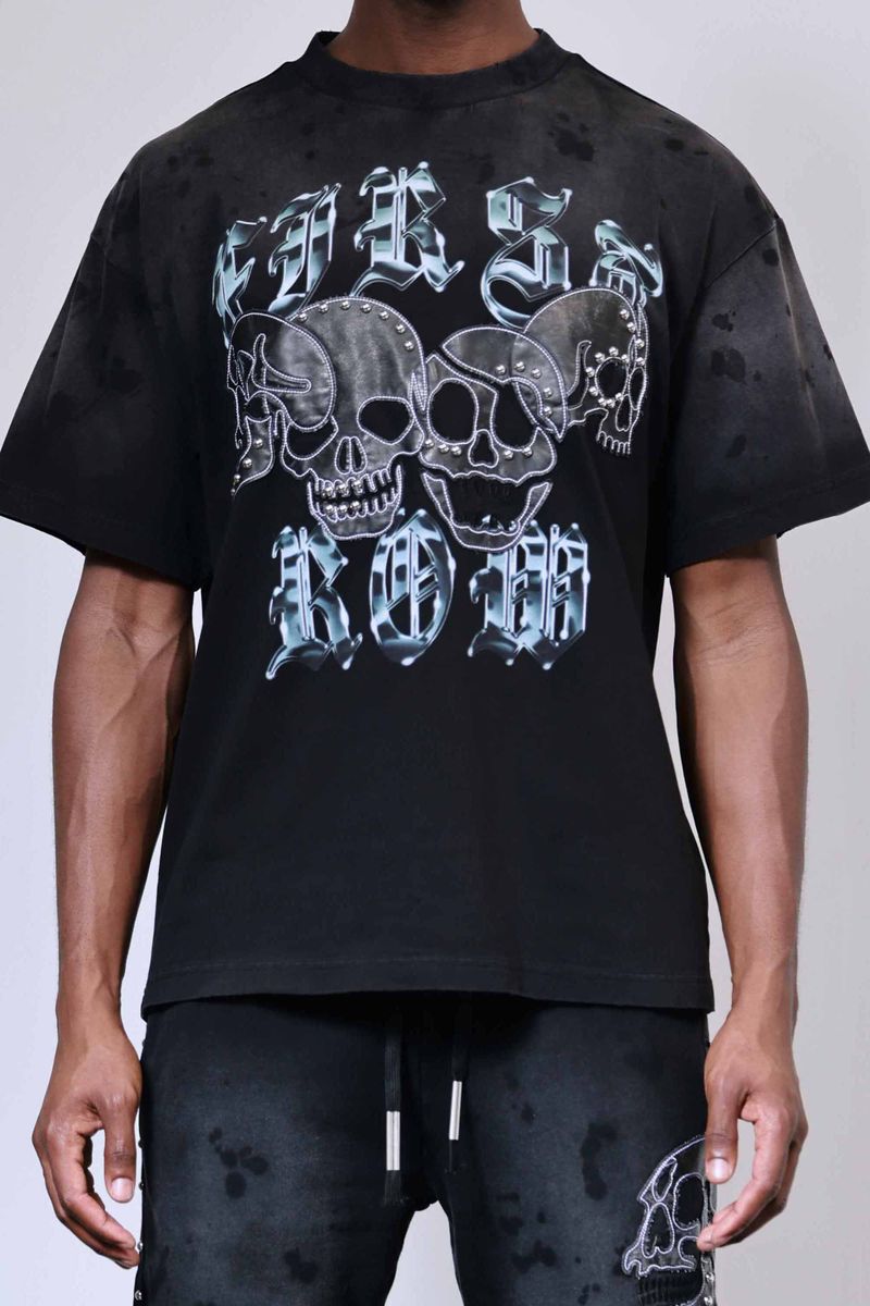 First Row - Wake Up and Be Fierce Applique Tee (Black)