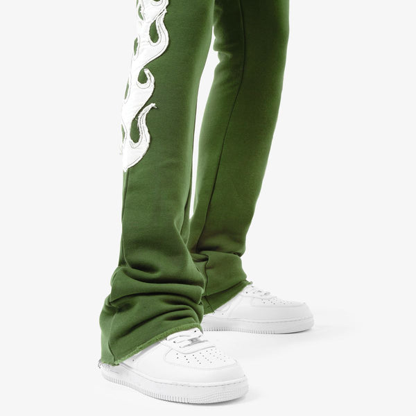 Flame Stack Pants - OLIVE
