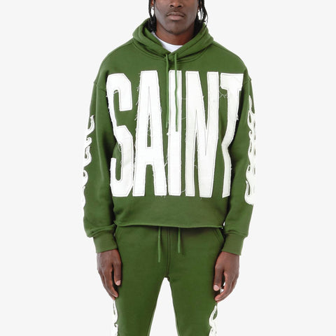 Copper Rivet - Saint Crop Hoodie (Olive)