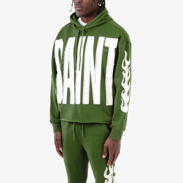 Copper Rivet - Saint Crop Hoodie (Olive)