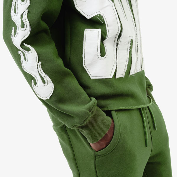 Copper Rivet - Saint Crop Hoodie (Olive)