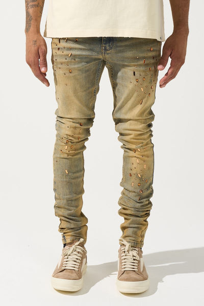 Serenede - Networth Jeans W/ Rhinestones (Gold)