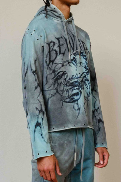 First Row - Be Fierce Green Mist Scorpion Hoodie (Smoke)