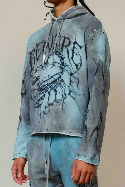 First Row - Be Fierce Green Mist Scorpion Hoodie (Smoke)