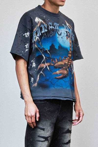 First Row - Be Fierce Thunder Scorpion Cropped Tee (Dark Grey)
