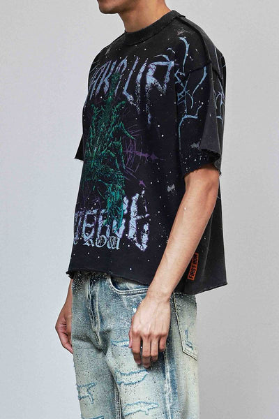 First Row - Be Fierce Silent Sting Scorpion Cropped Tee (Black)