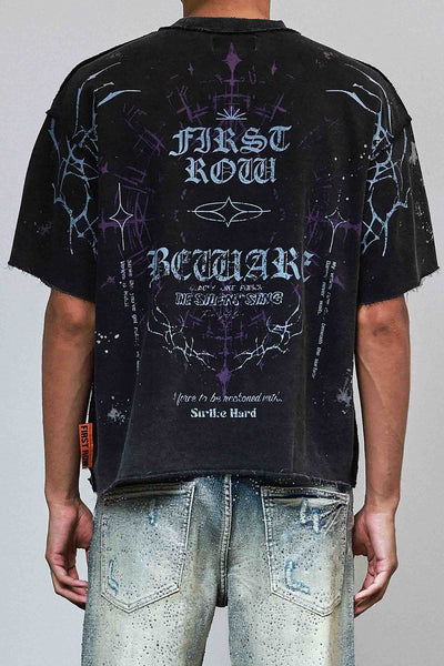 First Row - Be Fierce Silent Sting Scorpion Cropped Tee (Black)