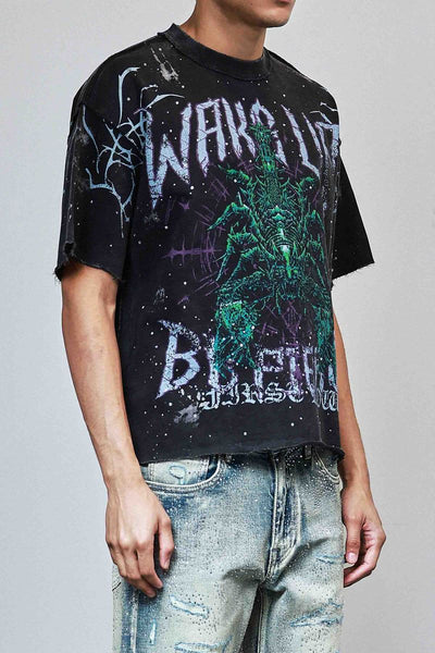 First Row - Be Fierce Silent Sting Scorpion Cropped Tee (Black)