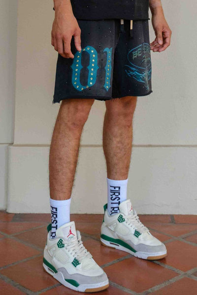 First Row - Be Fierce Tribal Scorpion Shorts (Black)