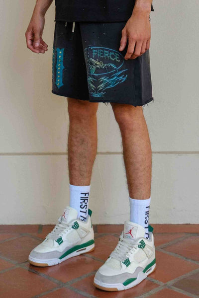 First Row - Be Fierce Tribal Scorpion Shorts (Black)