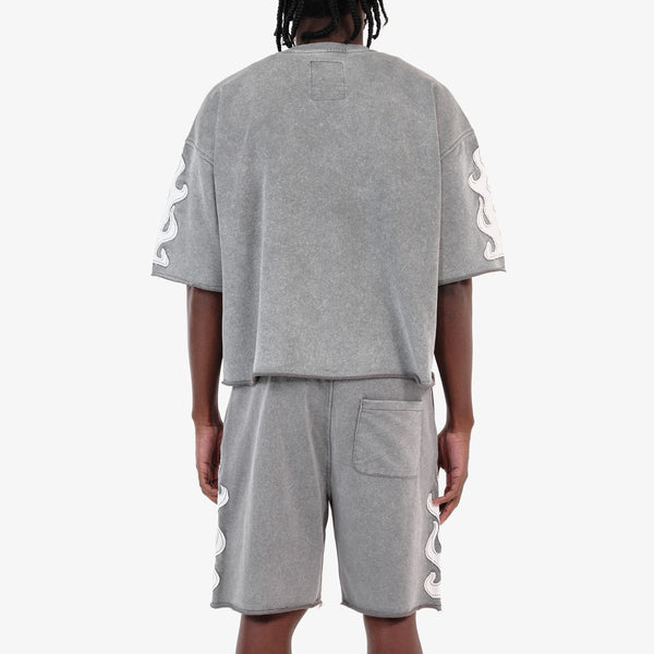 Copper Rivet - Oversize Saint Crop Top (Grey)