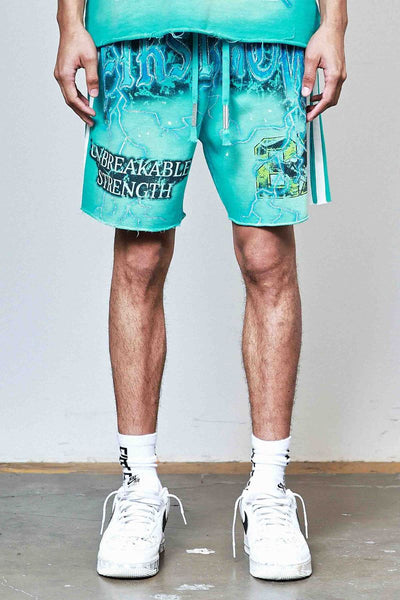 First Row - Above All Things Electric Storm Shorts (Turquoise)