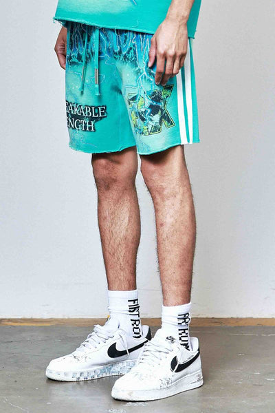 First Row - Above All Things Electric Storm Shorts (Turquoise)