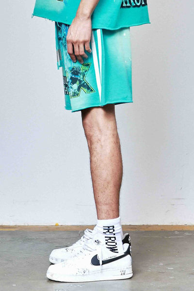 First Row - Above All Things Electric Storm Shorts (Turquoise)