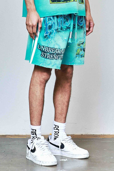 First Row - Above All Things Electric Storm Shorts (Turquoise)